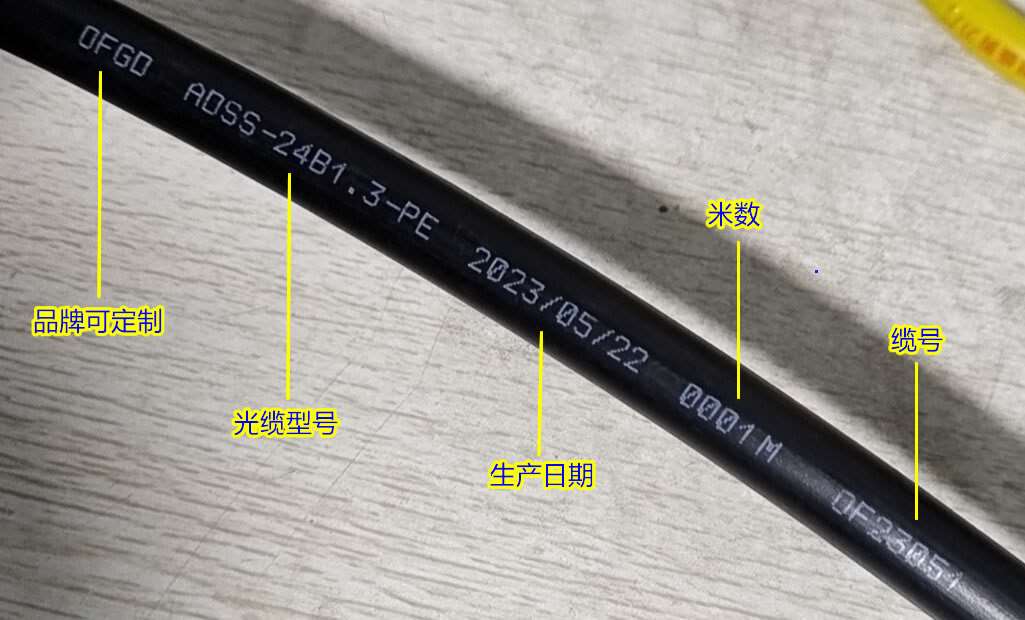 欧孚光缆印字内容